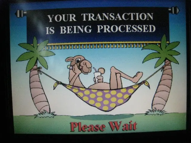 It is a cartoon image, in this a camel is sleeping in this cloth. It is tied to these two trees.