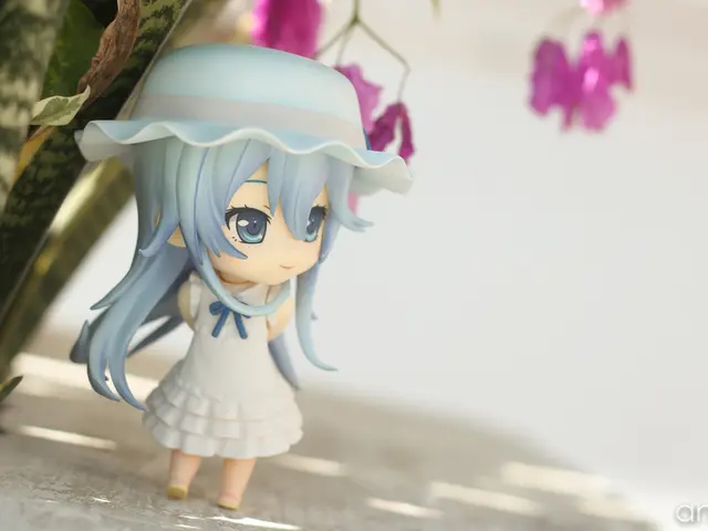 In this image there is a toy on a surface, on the left side there are plants, at the top there are...